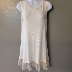 Cream tank with lace bottom, size M
